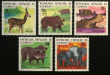 CONGO, FAUNA - SERIE COMPLETĂ MNH, Nestampilat