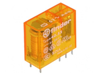 Releu Electromagnetic DPDT 6VAC 15A foto