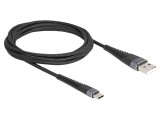 Cablu USB 2.0 A-C 2m, 60W, negru - DELOCK