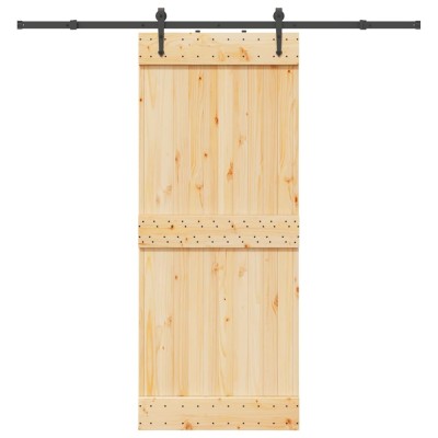 vidaXL Ușă glisantă cu set de feronerie 85x210 cm, lemn masiv de pin foto