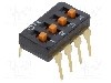 Intrerupator DIP, 2 pozitii, montare THT, 4 sectiuni, OMRON OCB - A6T-4104
