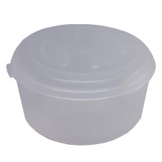 Cutie Alimente Rotunda, 2 L, Plastic Incolor, Cutie Alimentara Plastic, Recipiente din Plastic, Cutii pentru Mancare, Caserole pentru Mancare, Caserol