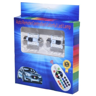 Led RGB Auto 41mm cu Telecomanda foto