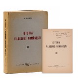 N. Bagdasar, Istoria filosofiei rom&acirc;nești, 1940, cu dedicație pentru Șerban Cioculescu