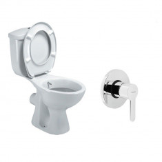 Set Wc Style Si Rezervor Pe Pardoseala Cu Functie Bideu Slim, Vidima, W906001 foto