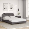 VidaXL Cadru de pat cu tăblie, gri, 140x190 cm, piele ecologică 3208092