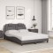 vidaXL Cadru de pat cu tăblie, gri, 140x190 cm, piele ecologică 3208092