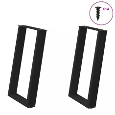 vidaXL Picioare de masă &icirc;n formă de U, 2 buc., negru, 60x(72-73) cm, oțel