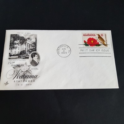 Plic Filatelic SUA 1969. 150 Ani Statul Alabama foto