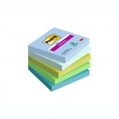 Notes adeziv Super Sticky 76 x 76 mm 90 file x 5 culori asortate Post-It