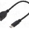 Cablu USB A soclu, USB C mufa, USB 2.0, lungime 200mm, negru, Goobay - 55470