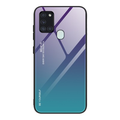 Husa SAMSUNG Galaxy A21s - Ombre Glass (Albastru/Mov) foto