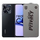 Folie de Protectie pentru Realme C53, TEO, Sticla Securizata ESD Antistatica, Super-X Privacy OG, Margini Negre, 0.30 mm, Transparent Inchis