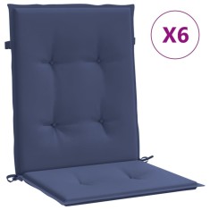 Perne pentru scaune cu spatar jos, 6 buc., bleumarin, textil foto
