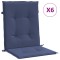 Perne pentru scaune cu spatar jos, 6 buc., bleumarin, textil