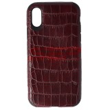 Toc TPU Leather Crocodile Apple iPhone X / XS Burgundy