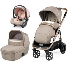 Carucior 3 in 1 Peg Perego Veloce, Lounge, 0 - 22 kg, Mon Amour, Bej / Roz