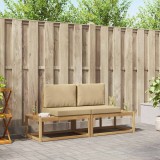 vidaXL Set de canapele de exterior cu pernă 2 pcs Alb și Bej Poliester 3388177
