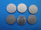 LOT 100 LIRE ANII 90 ,6 BUCATI ,ANI DIFERITI / ITALIA