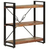 VidaXL Bibliotecă cu 3 niveluri, 77x30x80 cm, lemn masiv reciclat/fier