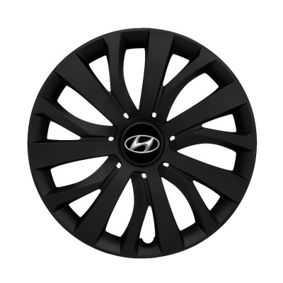 Set 4 capace roti 15 inchi (R15) compatibile HYUNDAI, Model - 345 Black foto