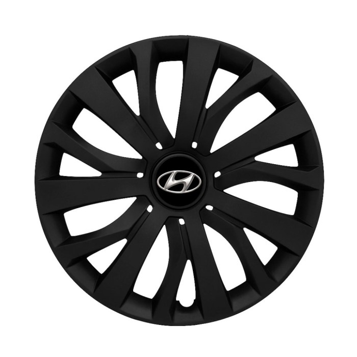 Set 4 capace roti 15 inchi (R15) compatibile HYUNDAI, Model - 345 Black