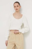 HUGO pulover de bumbac culoarea bej, cu turtleneck 50514270