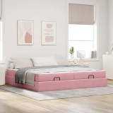Cumpara ieftin Cadru de pat Roz 200 x 200 cm Catifea