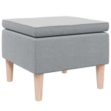 Cumpara ieftin Scaun cu picioare din lemn, gri deschis, material textil