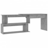 Birou de colt, gri beton, 200x50x76 cm, lemn prelucrat, DKD Home Decor