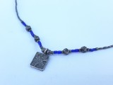 COLIER argint TRIBAL AFGHAN cu LAPIS LAZULI si MEDALION central VECHI de efect