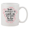 Cana alba personalizata &#039;Love yourself s much as you want to be loved&#039;, INOVATIX&reg;. 330ml, Oem