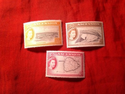 Serie mica Ascension colonie britanica 1956 Regina Elisabeta , Motive locale, 3 valori foto