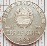 1513 Coreea de Nord Korea 500 Won 1988 Hockey 999/1,000 km 16 argint