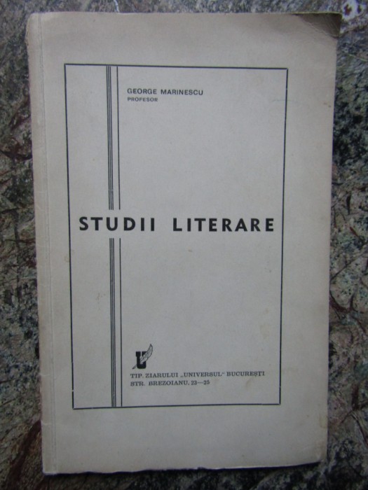 Studii literare - George Marinescu