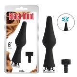 Cap de dus irigator Chisa Novelties CleanStream Enema, 15,3 cm, Negru, Silicon Medical