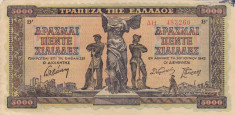 GRECIA 5.000 drahme 1942 VF+!!! foto