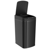 HOMCOM Coș de gunoi de bucătărie automat 12 L din oțel inoxidabil, coș cu senzor cu capac, 28 x 22 x 41 cm, Negru | Aosom Romania