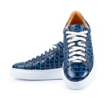Sneakers barbati croco bleu din piele SK19