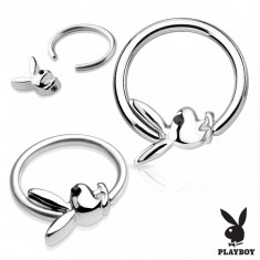 Piercing pentru corp din o?el chirurgical de culoare argintie cu iepura? Playboy - Diametru piercing: 1,6 mm foto