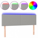 Cumpara ieftin Tablie de pat cu LED, gri deschis, 144x5x78/88 cm, textil