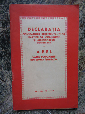 Declaratia consfatuirii reprezentantilor partidelor comuniste București 1960 foto