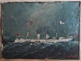 Marina// ulei pe panza maruflata pe carton, Gelu Constantin, Arbori, Altul