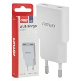 Incarcator de retea 230V 30W GaN cu 2 x USB-C si Power Delivery PD pentru smartphone, tableta si dispozitive mobile, AMiO