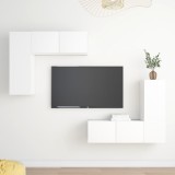 VidaXL Set dulapuri TV, 4 piese, alb, lemn prelucrat 3078689