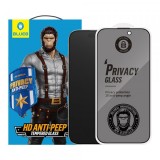 Folie de protectie Ecran Privacy Blueo Anti-Peep pentru Apple iPhone 16 Pro, Sticla Securizata, Full Glue
