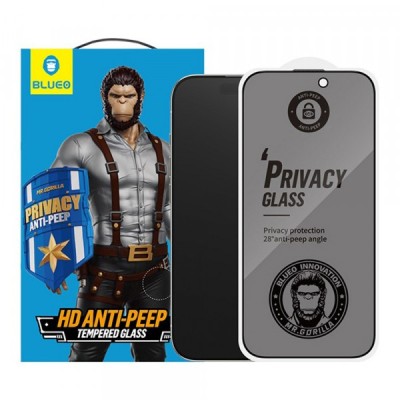 Folie de protectie Ecran Privacy Blueo Anti-Peep pentru Apple iPhone 17 Air, Sticla Securizata, Full Glue, Set 5 bucati foto