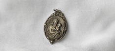 MEDALION FECIOARA MARIA cu PRUNCUL ISUS art noveau 1900 FRANTA de colectie UNIC