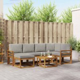 vidaXL Set de canapele de exterior 7 pcs Gri natural și deschis 3366674
