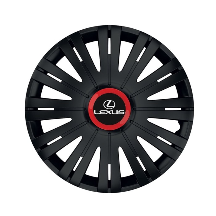 Set 4 capace roti Negre Cu Inel Rosu Active R15 pentru gama auto Lexus